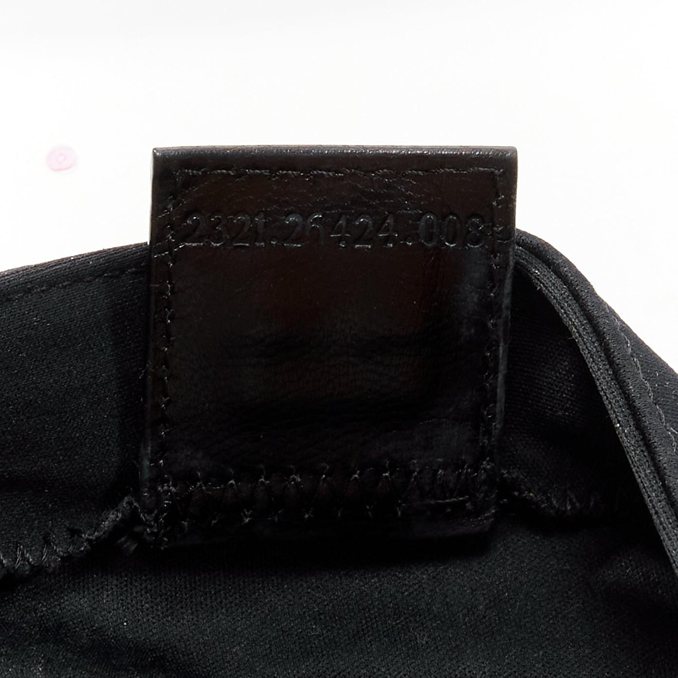 FENDI Baguette Vintage black cotton silver FF logo leather flap shoulder bag 7