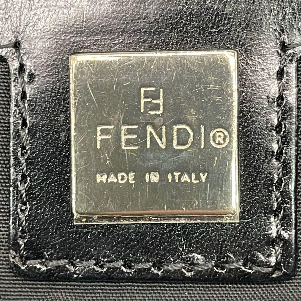 Fendi Baguette Vintage Black Glitter Beads Shoulder Bag 2