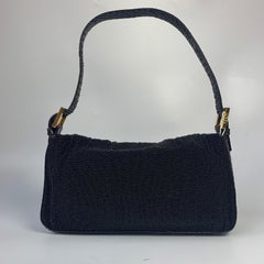 Fendi Baguette Vintage Black Round Beads with Snake Skin Strap