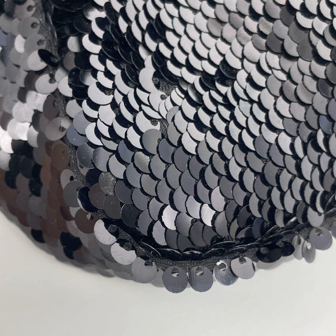 Fendi Baguette Vintage Black Sequins and Leather For Sale 9