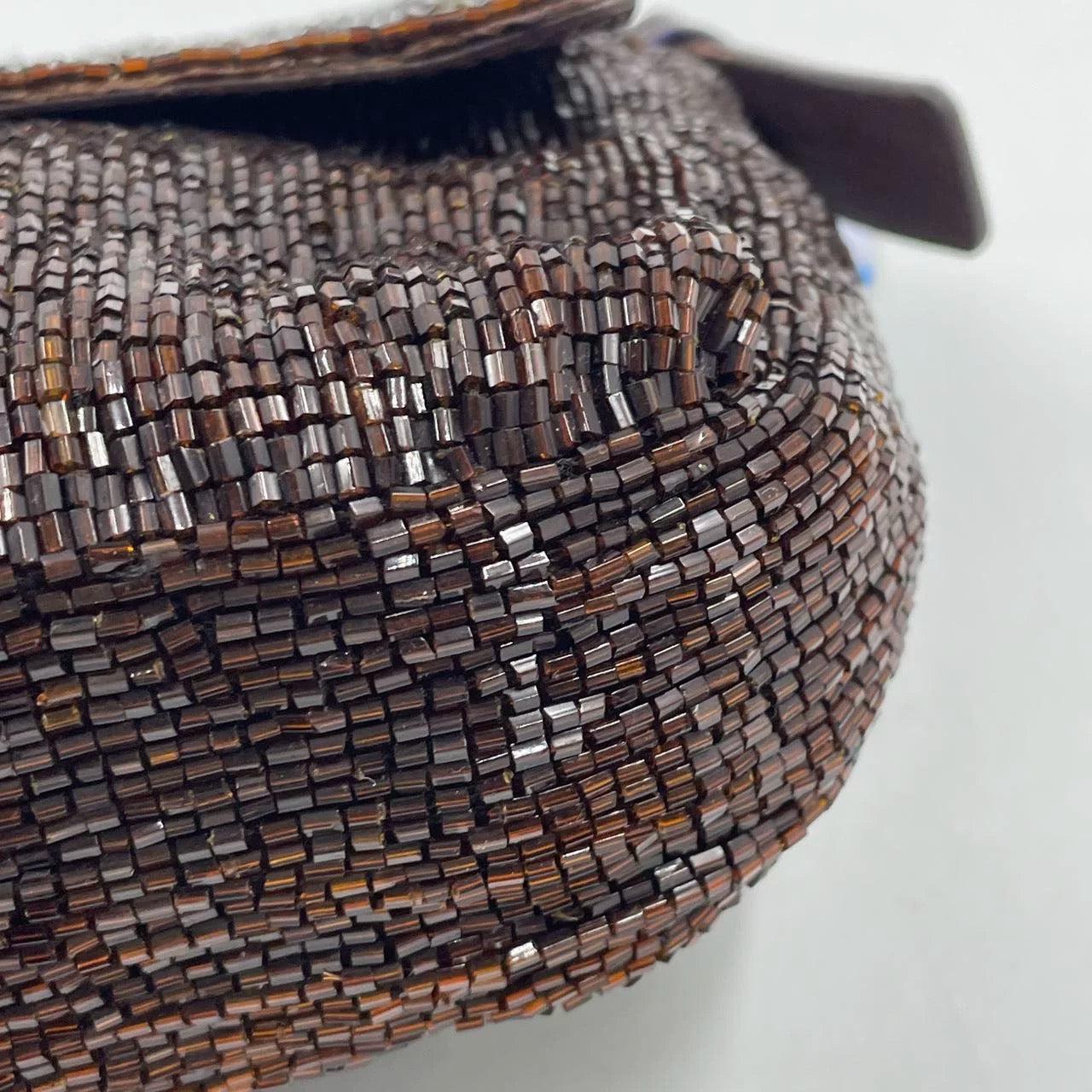 Fendi Baguette Vintage Chocolate Brown Glitter Beads 11