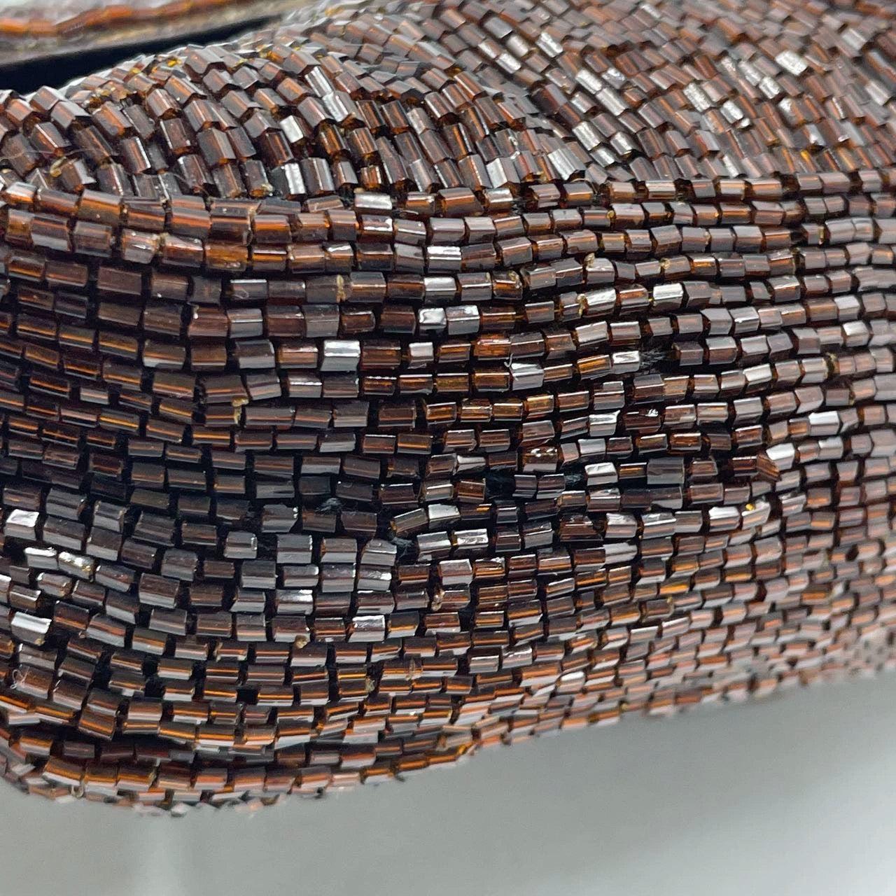 Fendi Baguette Vintage Chocolate Brown Glitter Beads 12