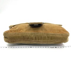 FENDI Baguette Vintage Corduroy Beige Brown Shoulder Bag