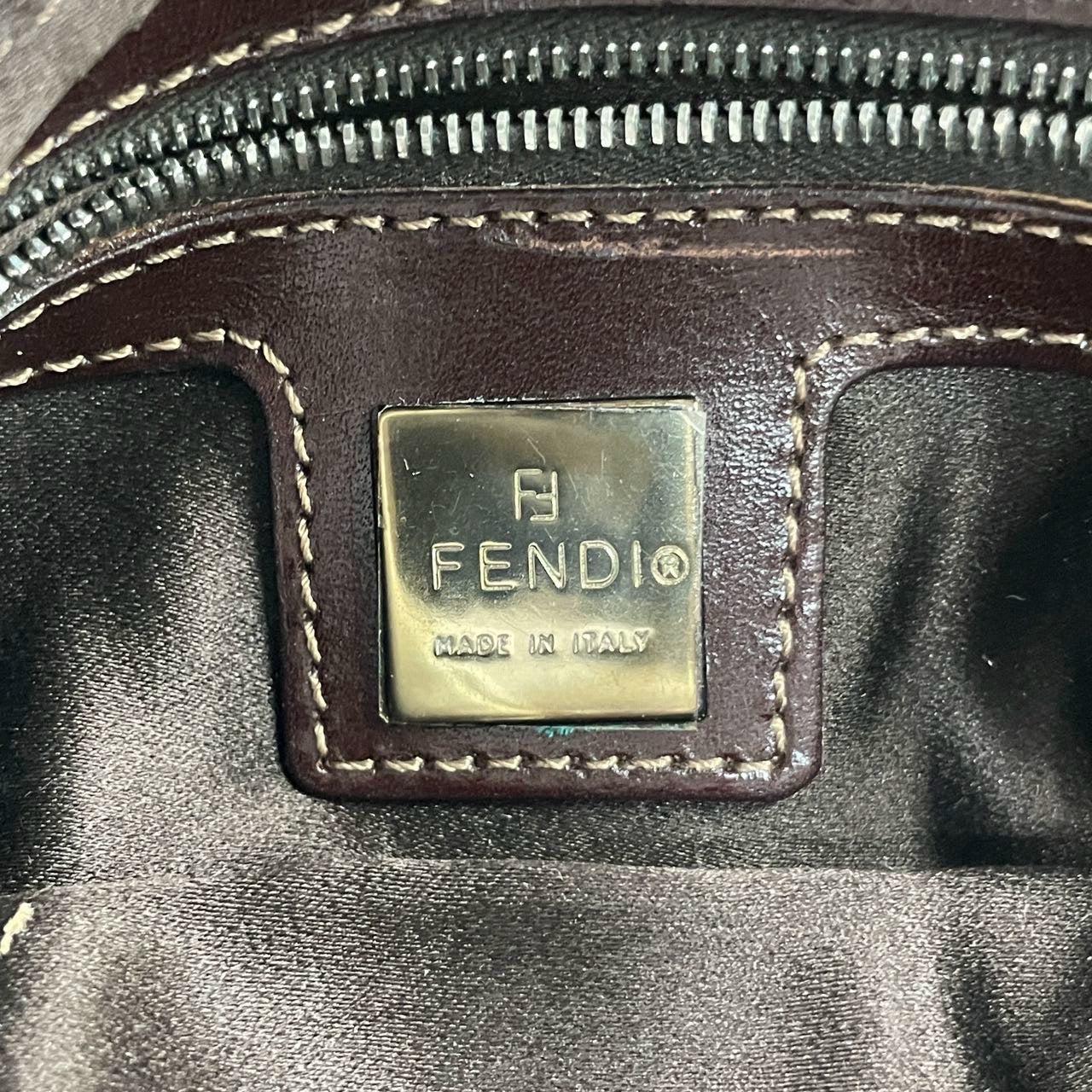 Fendi Baguette Vintage Dark Chocolate Brown Glitter Beads 5