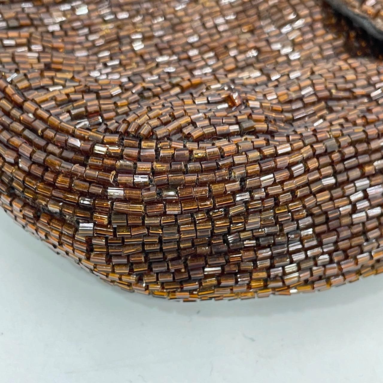 Fendi Baguette Vintage Dark Chocolate Brown Glitter Beads For Sale 11