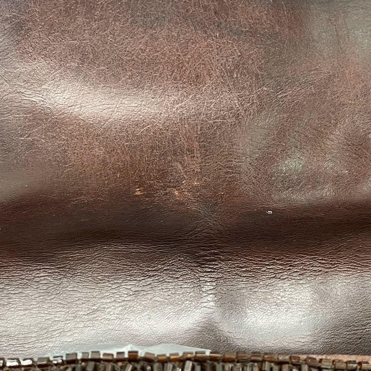 Fendi Baguette Vintage Dark Chocolate Brown Glitter Beads 11