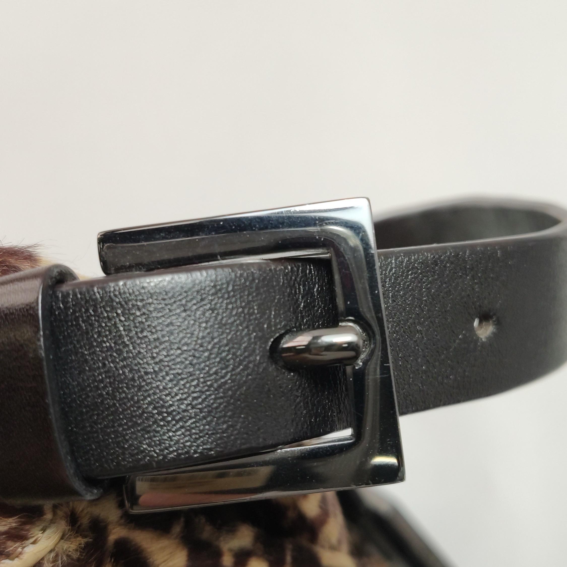 Fendi - Baguette Vintage - Sac à bandoulière à double rabat en poils de poney en vente 7