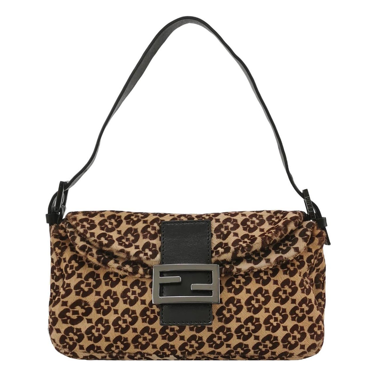 Fendi Baguette, borsa a tracolla vintage in cavallino con doppia pattina