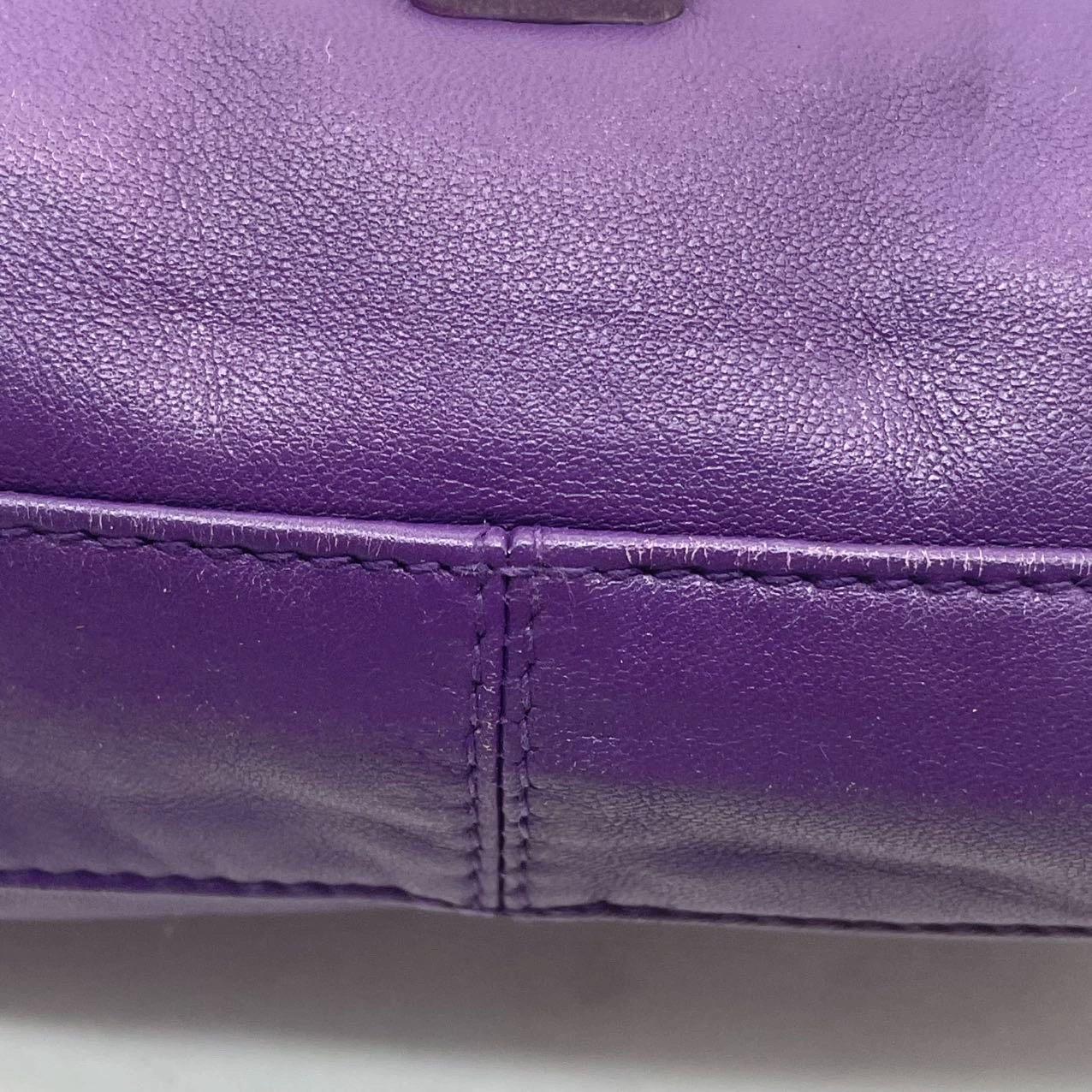 Fendi Baguette Vintage Purple Lambskin Leather Shoulder Bag Silver Hardware im Angebot 10