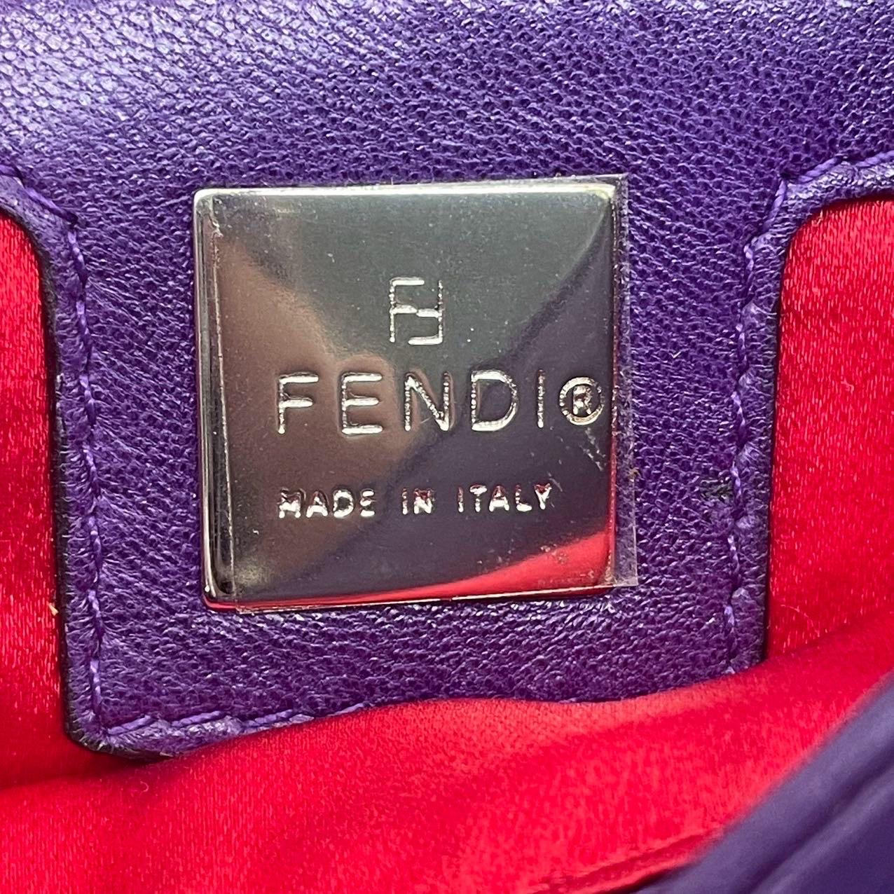 Fendi Baguette Vintage Purple Lambskin Leather Shoulder Bag Silver Hardware im Angebot 4