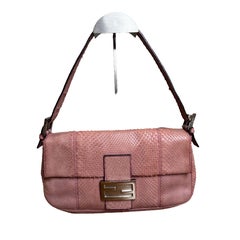 FENDI Baguette Vintage Purple Leather Shoulder Bag