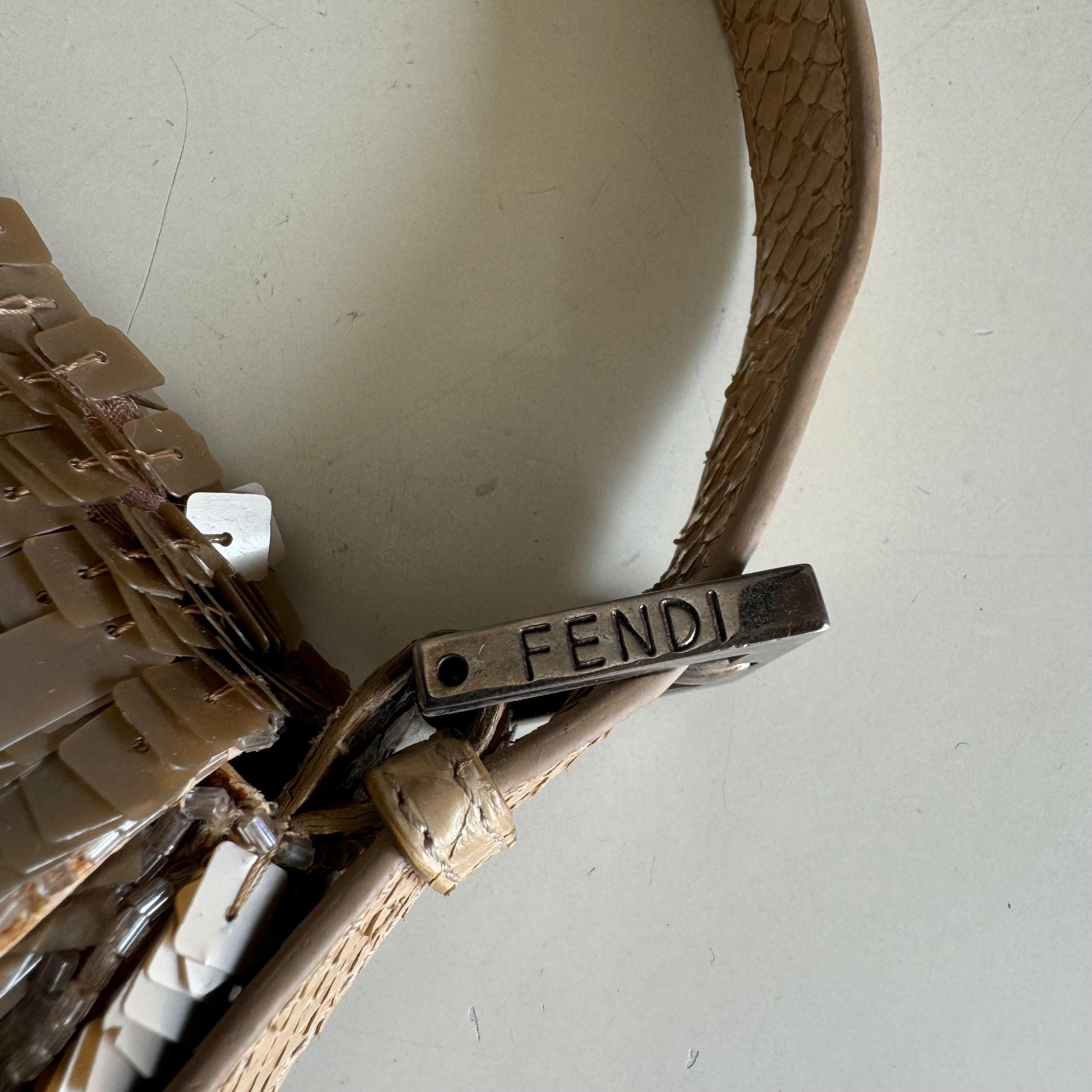 Fendi Baguette Vintage Rare Collectible Gold Sequins and Python leather 6