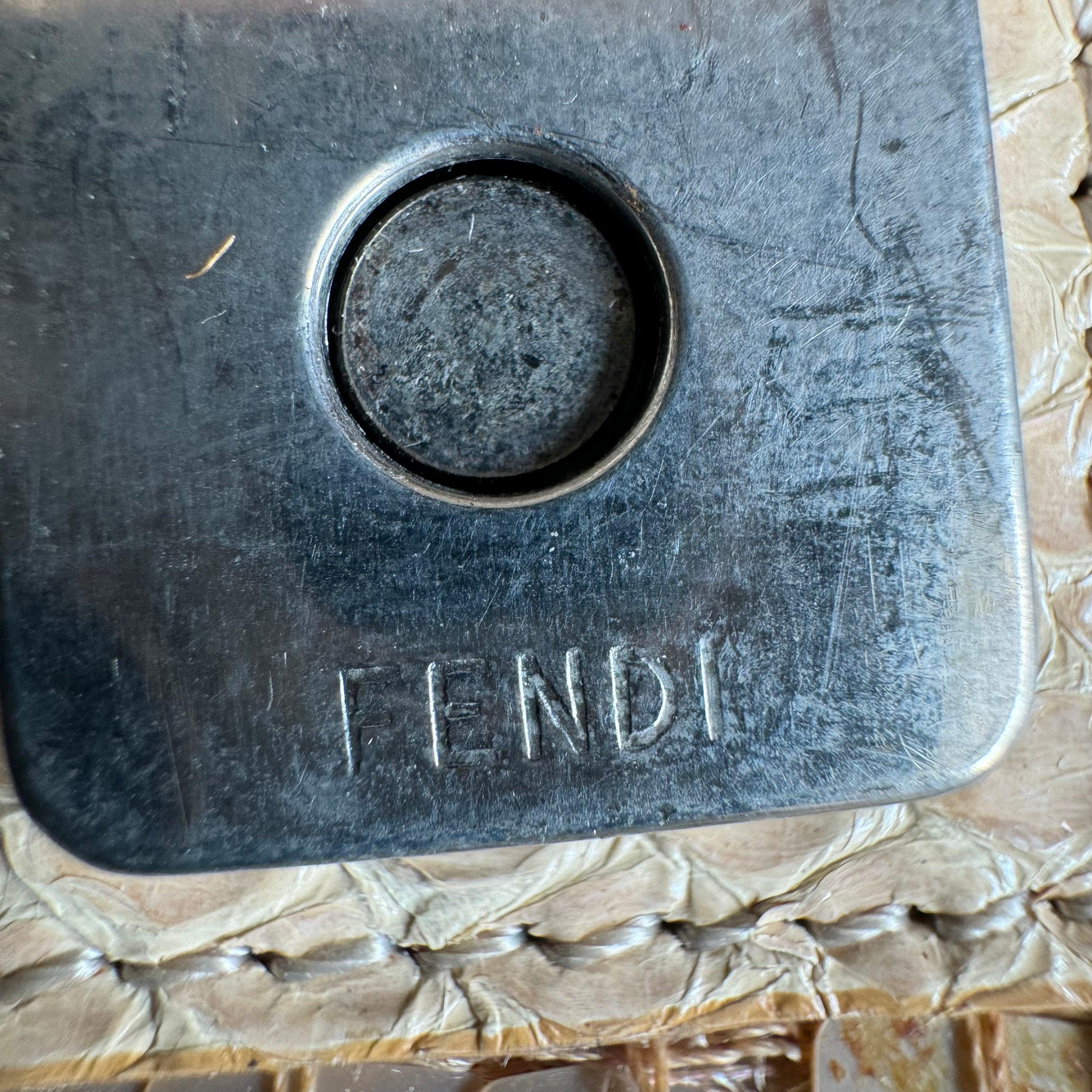 Fendi Baguette Vintage Raro Coleccionable Lentejuelas doradas y piel de pitón 10