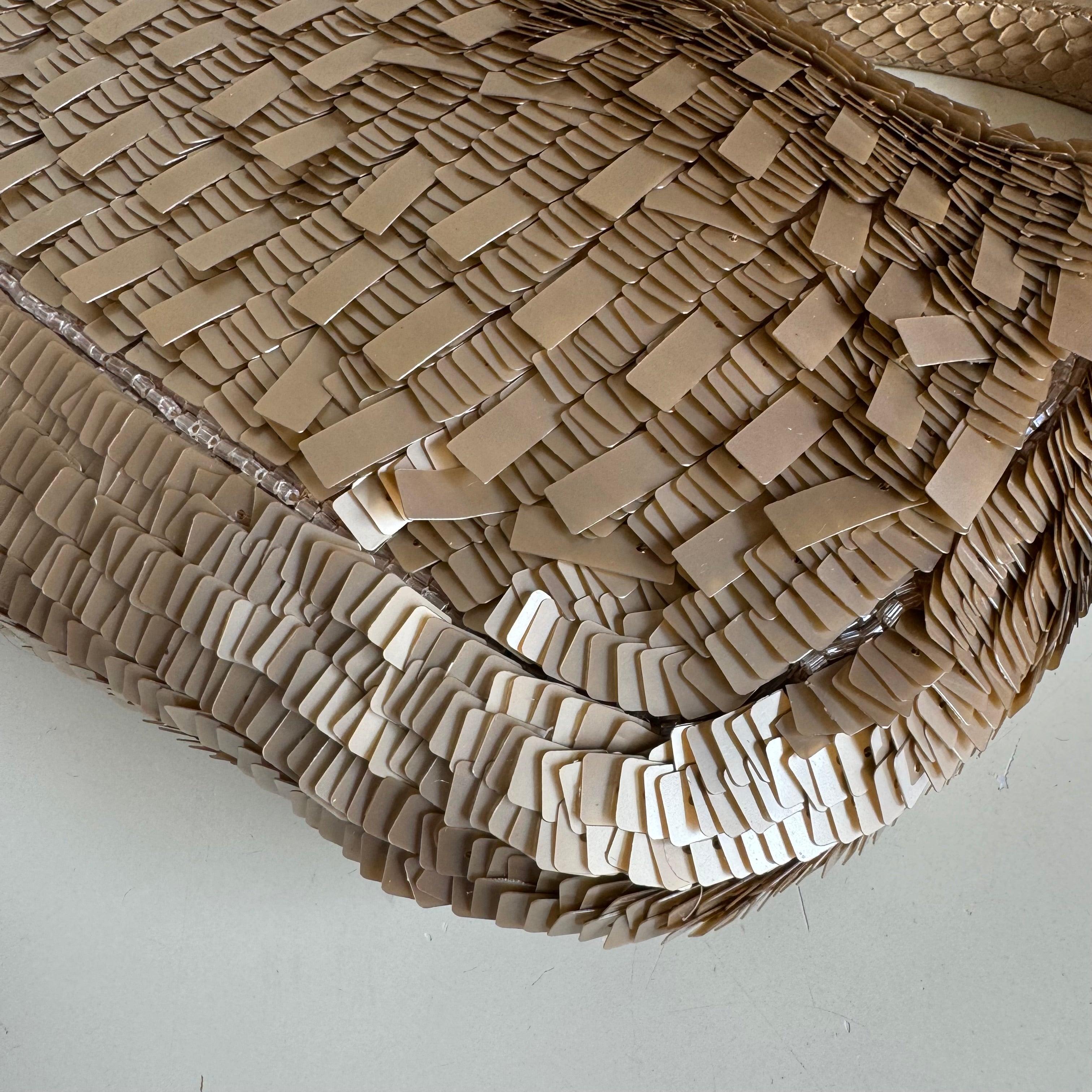 Fendi Baguette Vintage Raro Coleccionable Lentejuelas doradas y piel de pitón 4