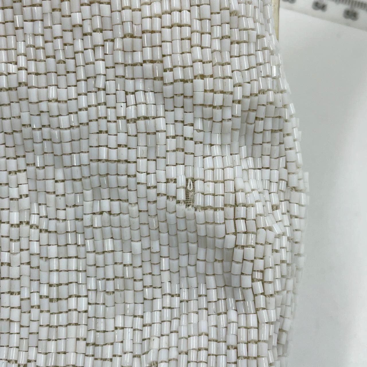 Fendi Baguette Vintage White Glitter Beads Brown Leather 13