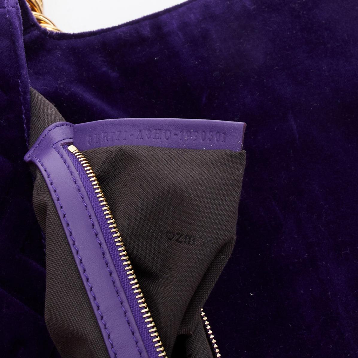 FENDI Baguette Viola Plus Vellto FF embossed purple velvet crossbody bag 6