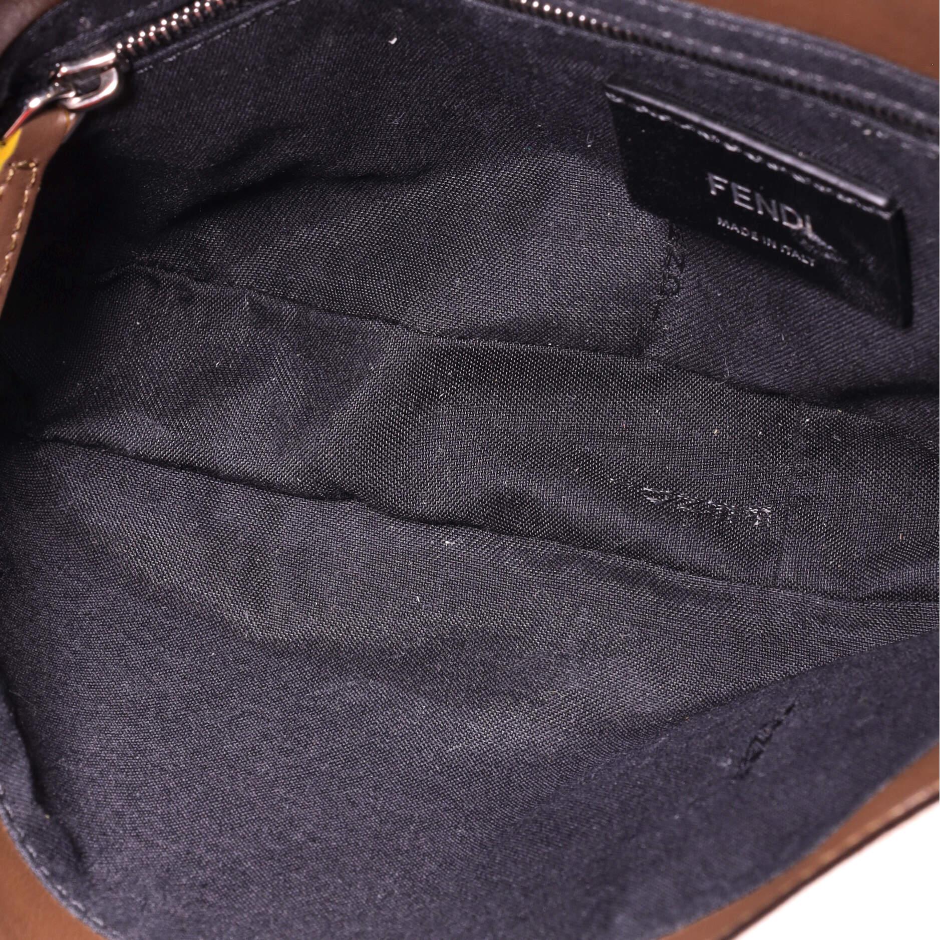 Fendi Baguette Waist Bag Leather and Zucca Canvas In Good Condition In NY, NY