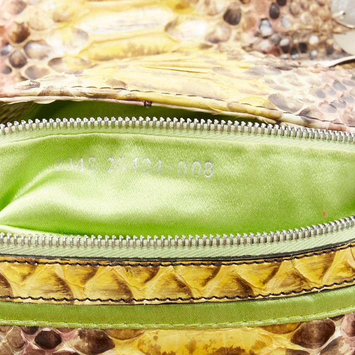 FENDI Baguette yellow ombre scaled leather mirror bead FF logo shoulder bag 6
