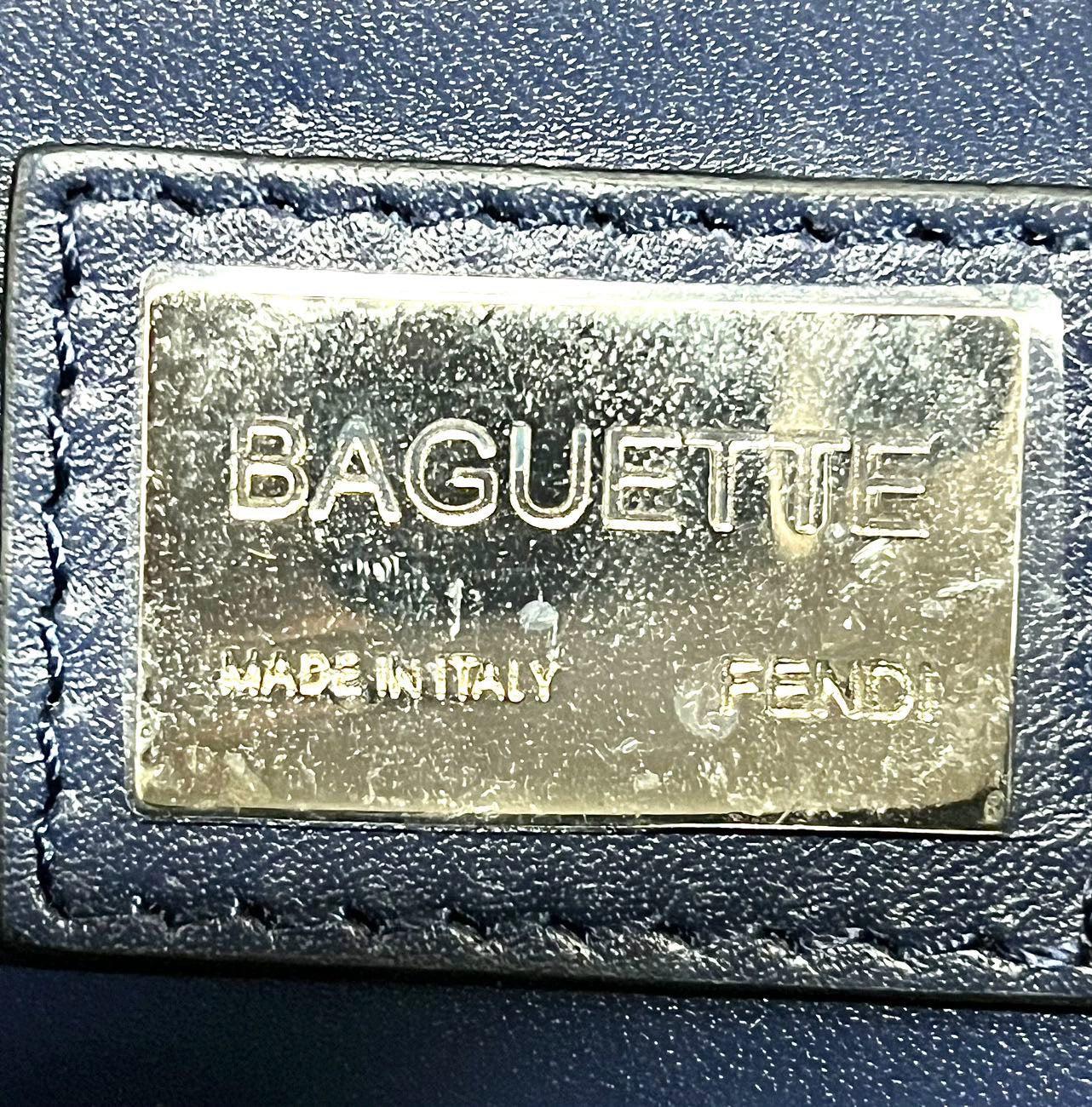 FENDI Baguette Zebra-Stripe à sequins bleu orange blanc 6