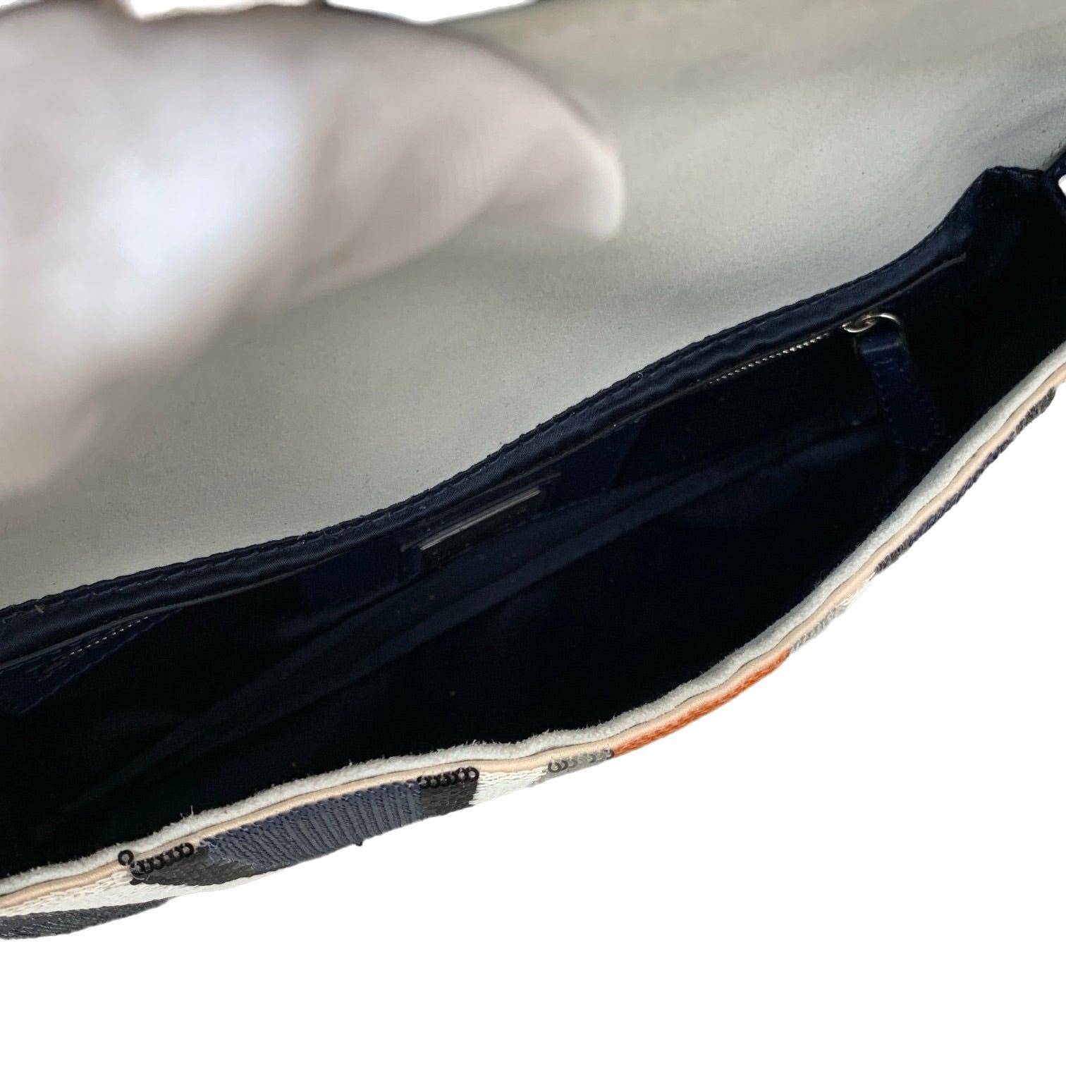 FENDI Baguette Zebra-Stripe à sequins bleu orange blanc 4