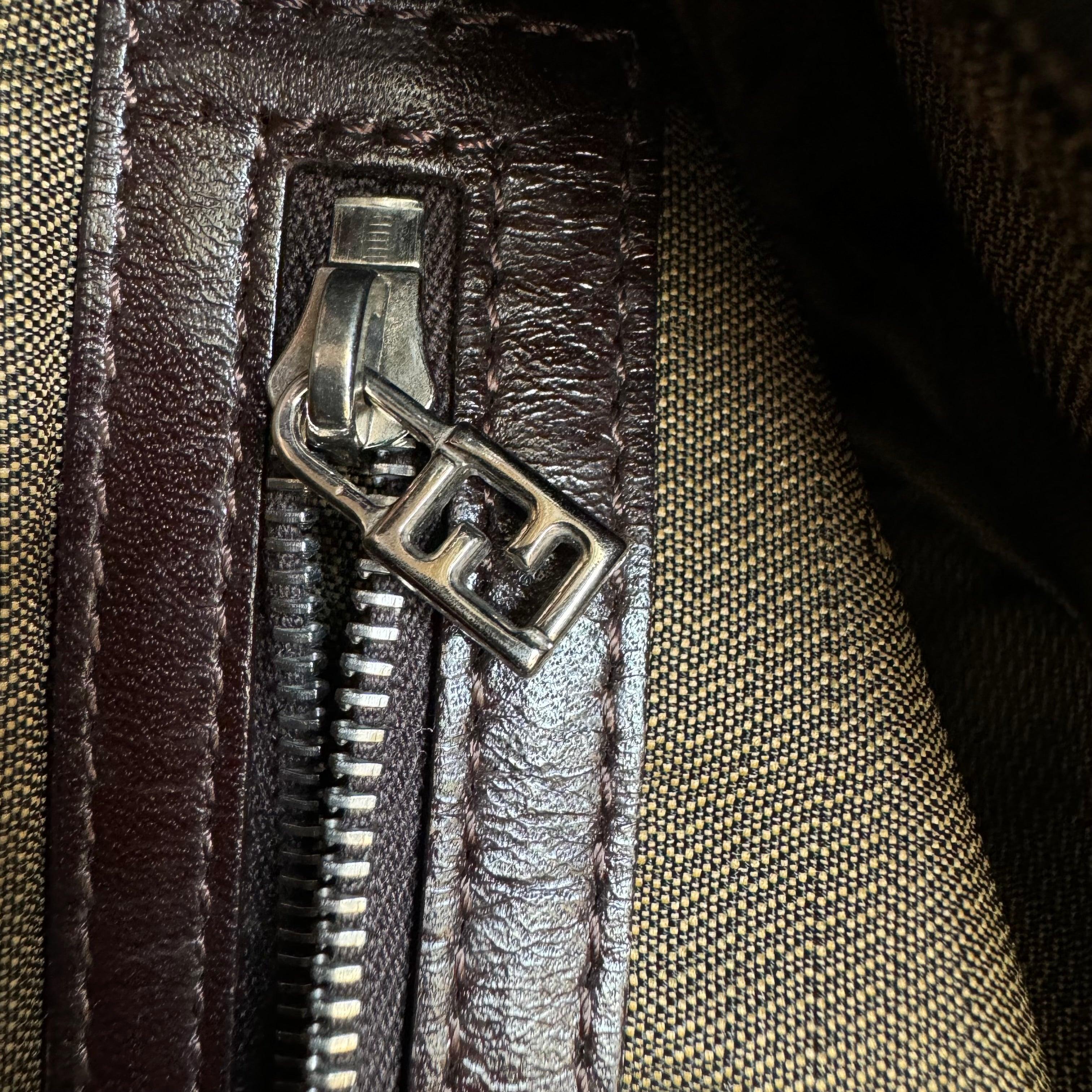 Fendi Baguette Zucca Monogram with Shell Floral Embroidery For Sale 5