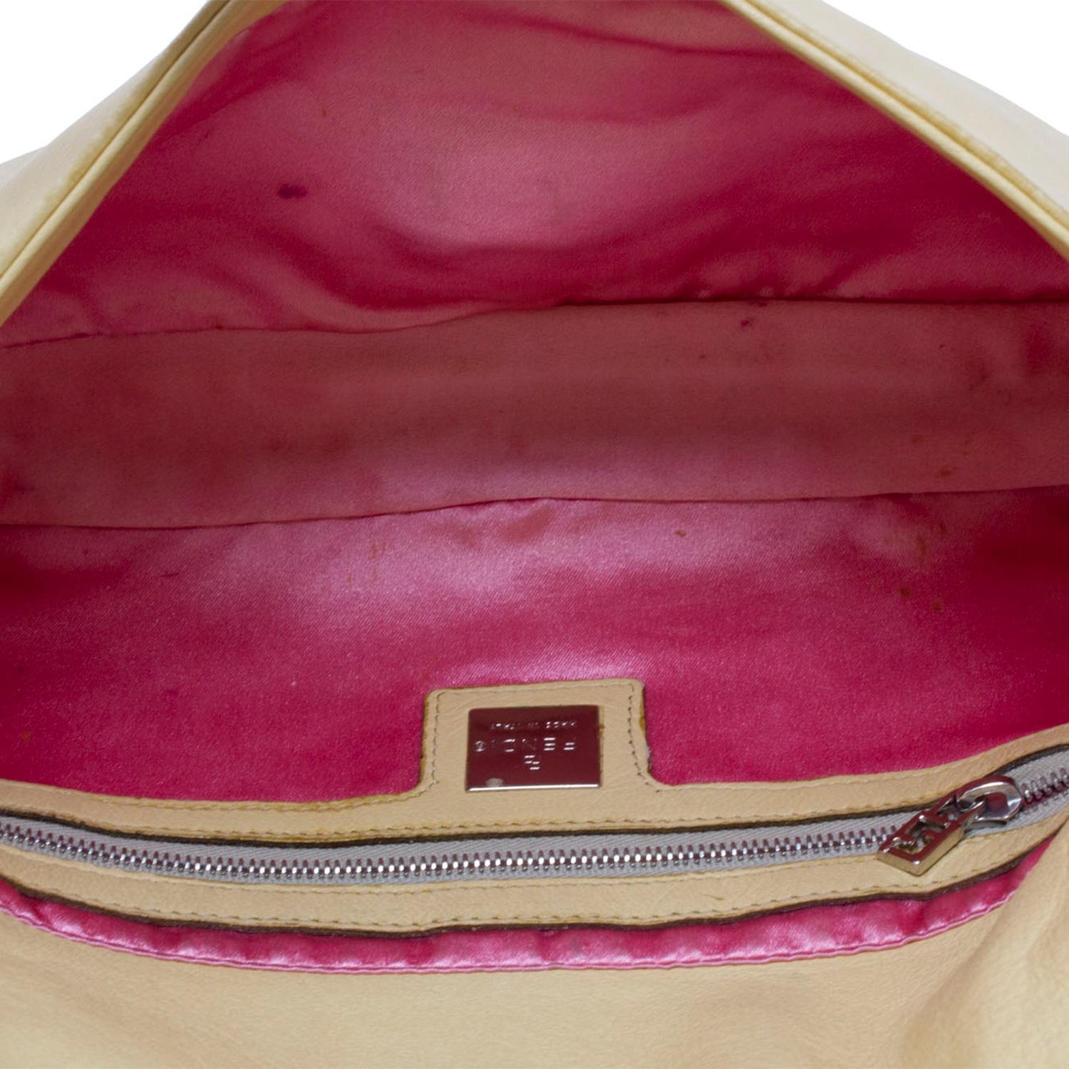 Fendi Beige and Pink Baguette For Sale 1