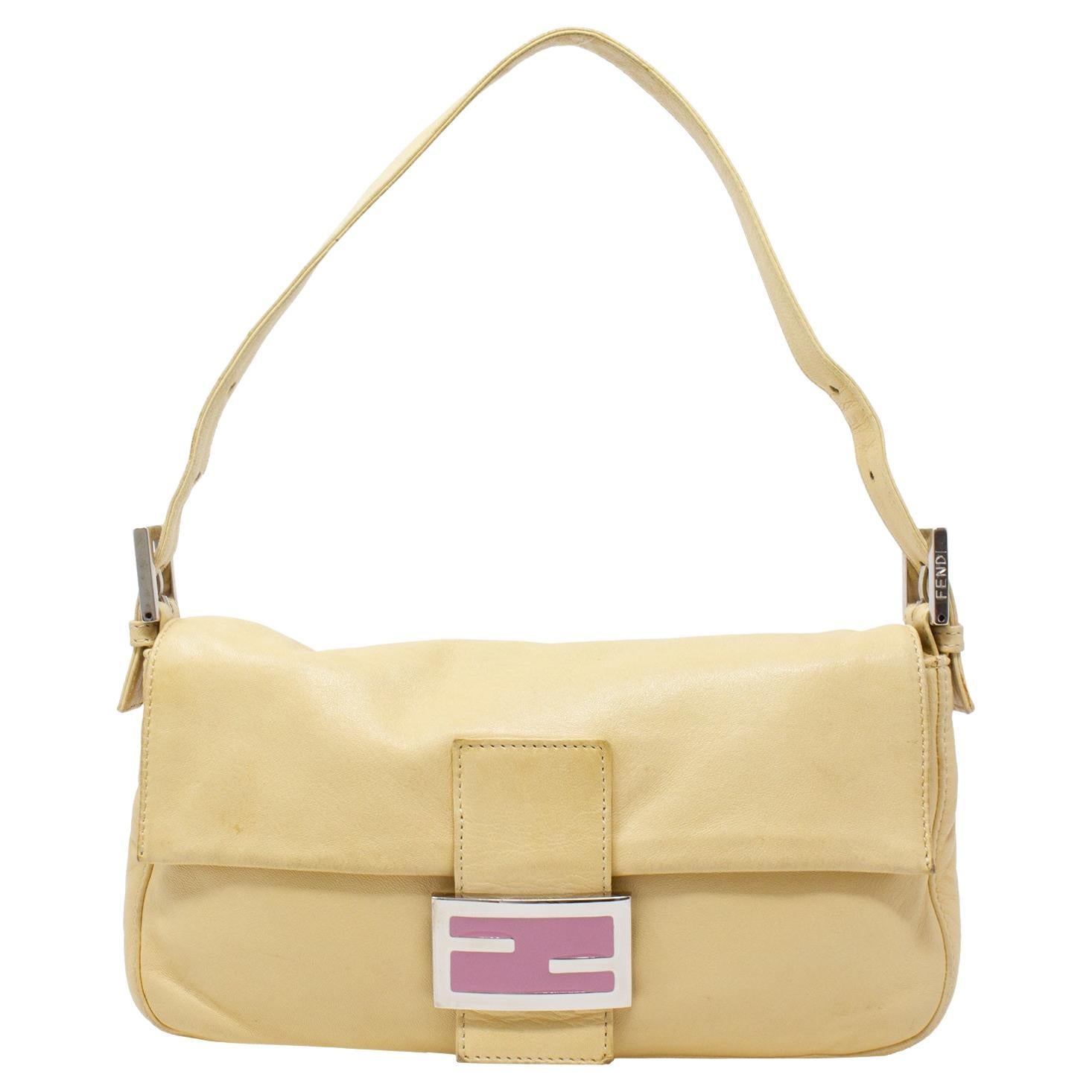 Fendi Beige and Pink Baguette