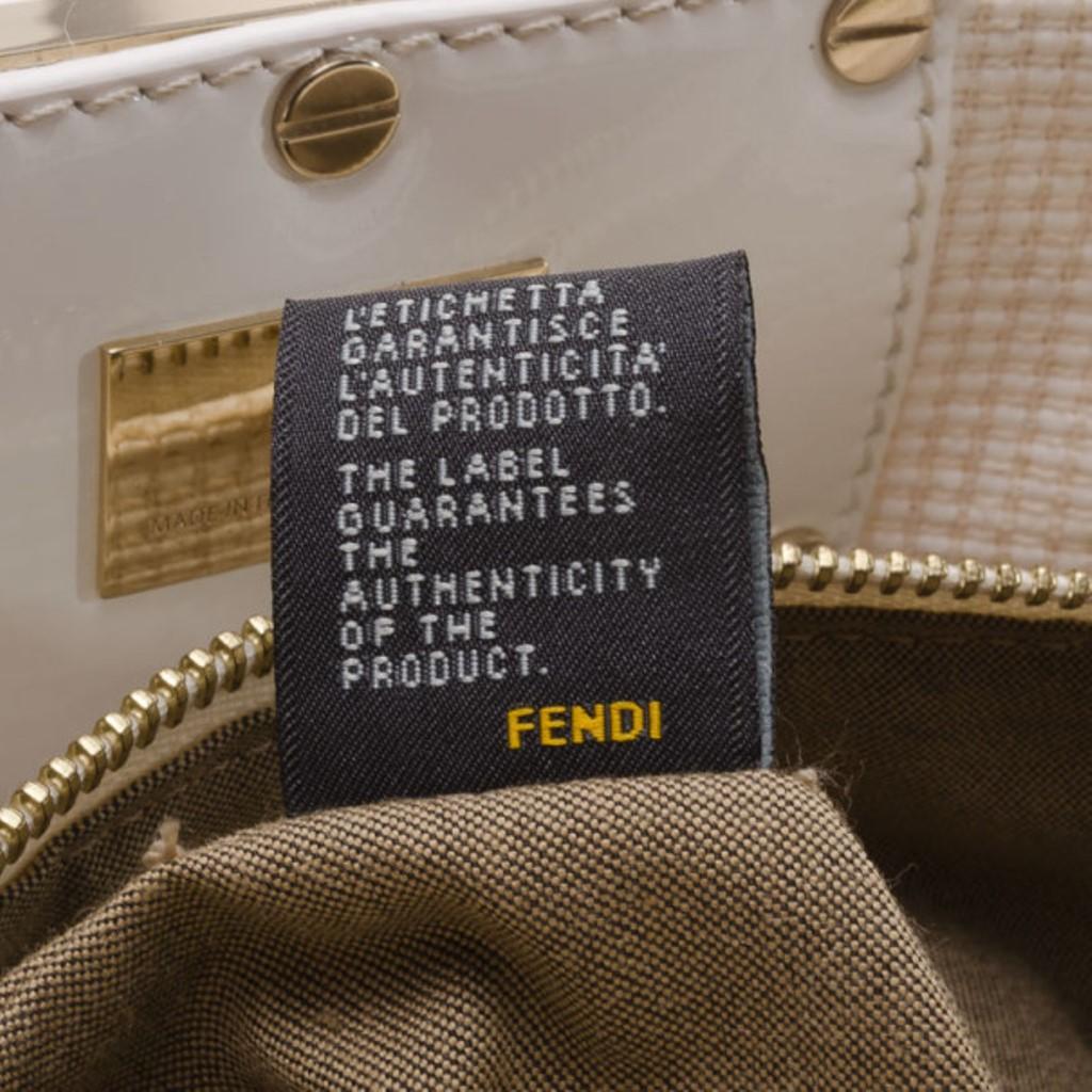 Fendi Beige and White Zucca Fabric Mia Shoulder Bag 3