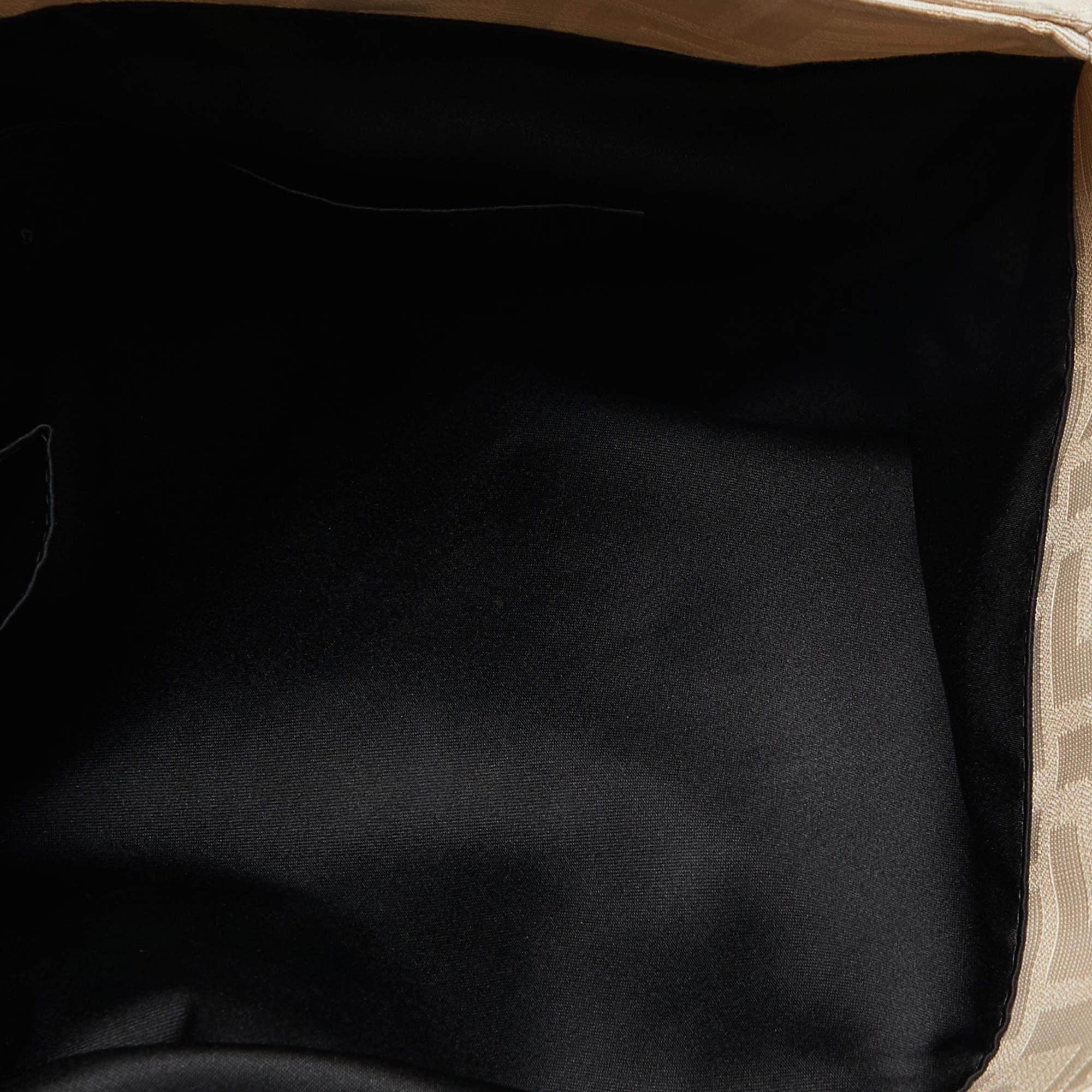 Fendi Beige/Black Zucca Canvas and Leather Large Mia Tote 5