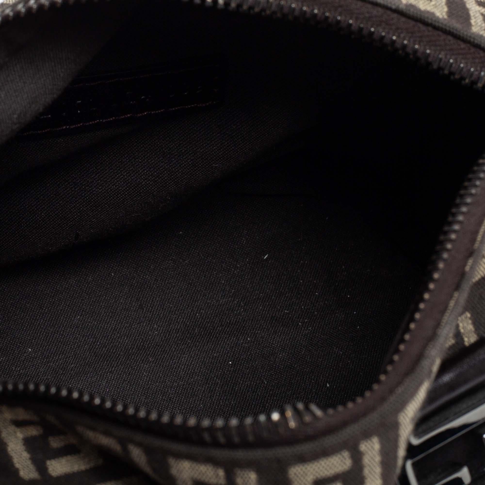 Fendi Beige/Brown Zucchino Canvas and Leather Mini Forever Bauletto Bag 1