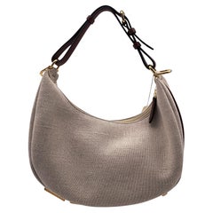 Fendi Beige Canvas Fendigraphy Small Hobo Shoulder Bag Handbag