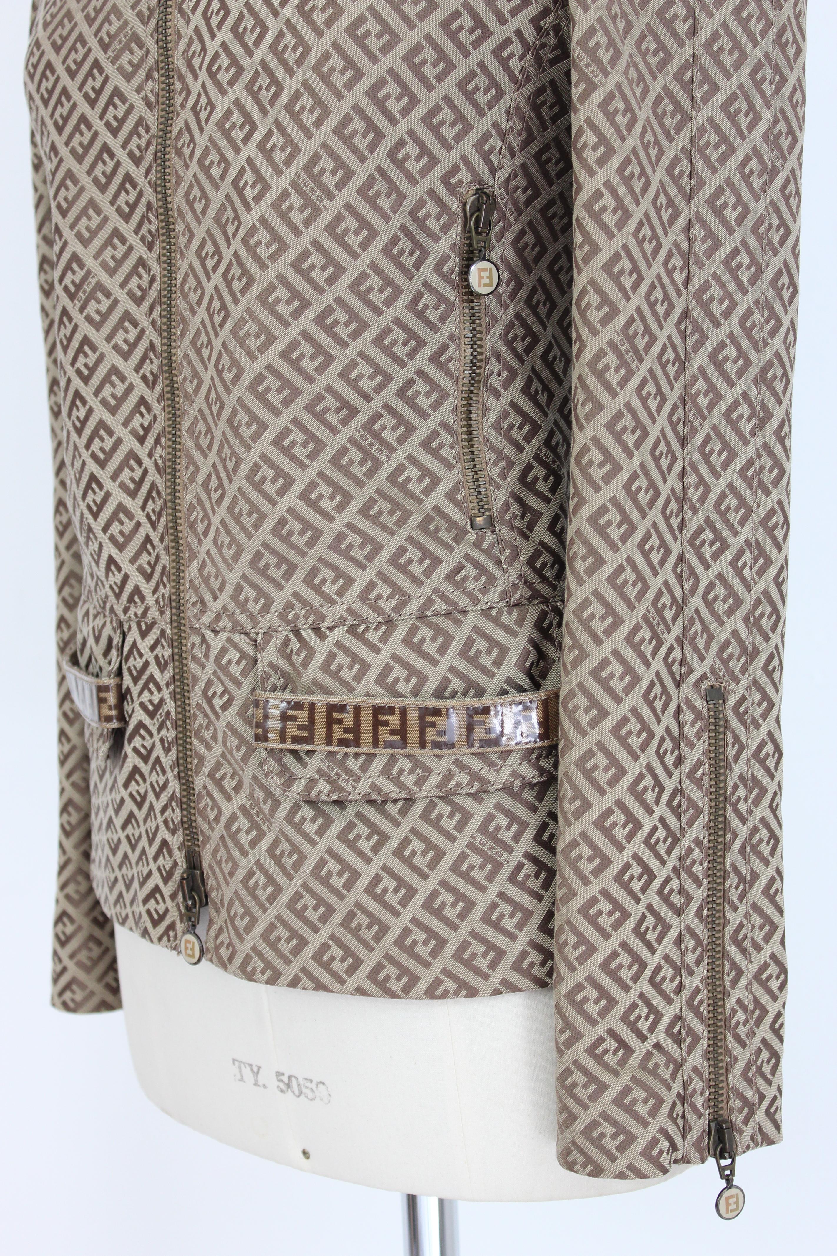 Fendi Beige Cotton Monogram Zucca Jacket 1990s 2
