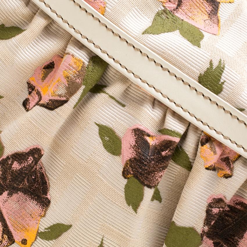 Fendi Beige Floral Print Zucca Canvas Chef Shoulder Bag 4