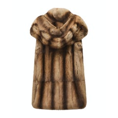 Fendi Beige Hooded Fur Gilet