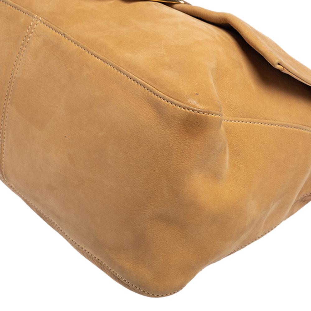 Fendi Beige Iridescent Leather Mama Forever Large Flap Shoulder Bag 6