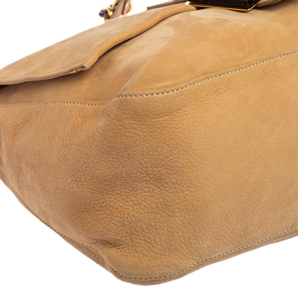 Fendi Beige Iridescent Leather Mama Forever Large Flap Shoulder Bag 9
