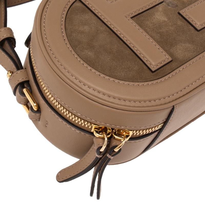 Fendi Beige Leather and Suede O’Lock Mini Camera Crossbody Bag 4