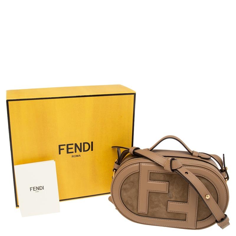 Fendi Beige Leather and Suede O’Lock Mini Camera Crossbody Bag 6