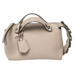 Fendi Beige Leather Crystal Embellished Mini By The Way Crossbody Bag