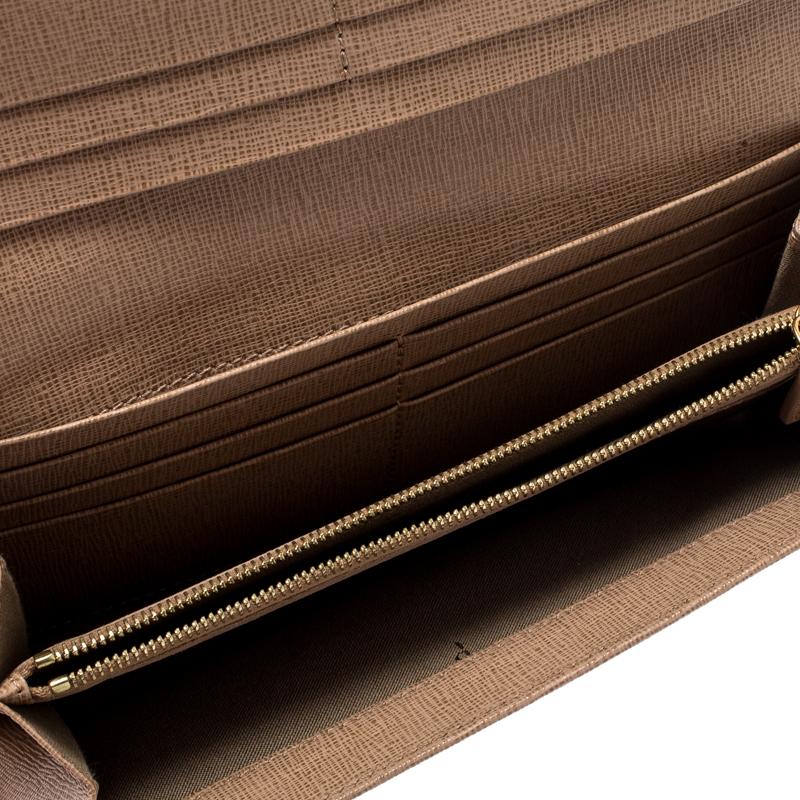 Fendi Beige Leather Elite Continental Wallet 2