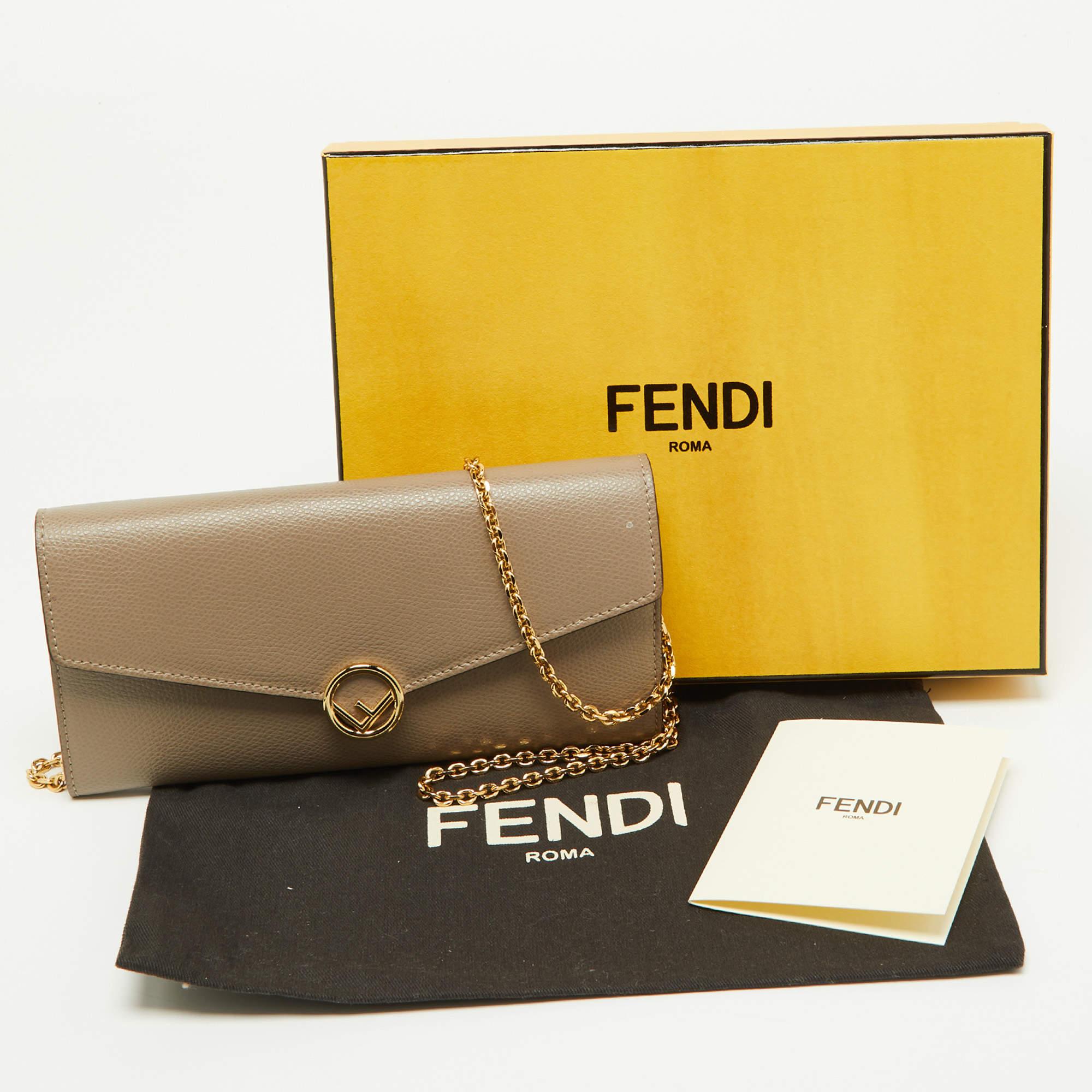 Fendi Beige Leather F is Fendi Wallet on Chain 9