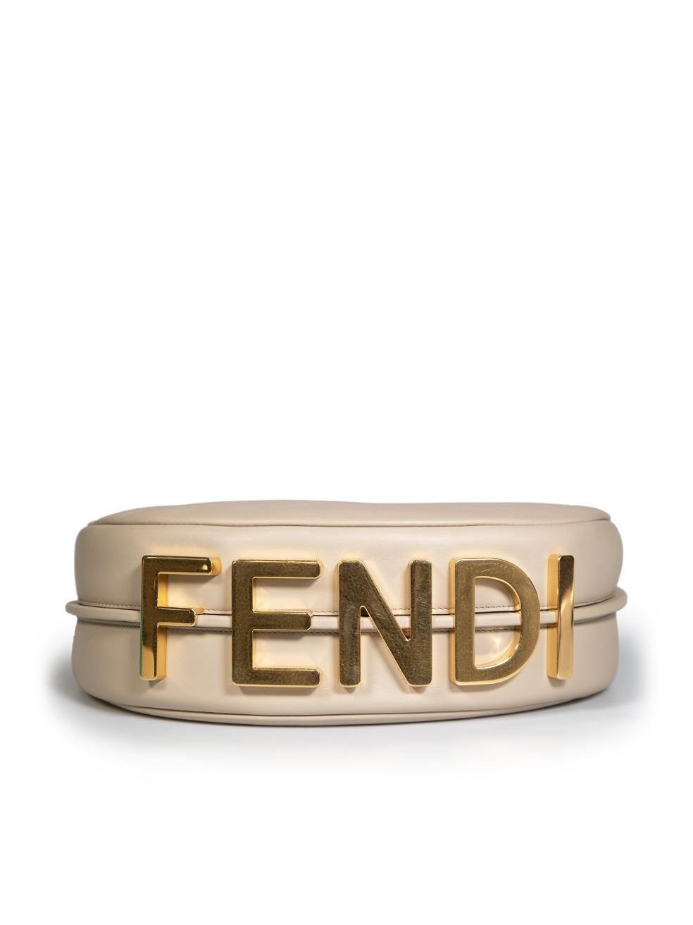 Women's Fendi Beige Leather Fendigraphy Small Shoulder Bag