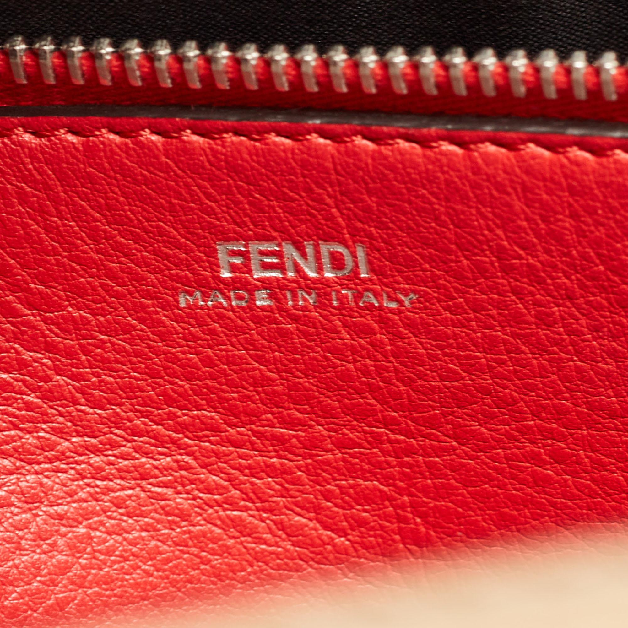 Fendi Beige Leather Flowerland Dotcom Top Handle Bag 8