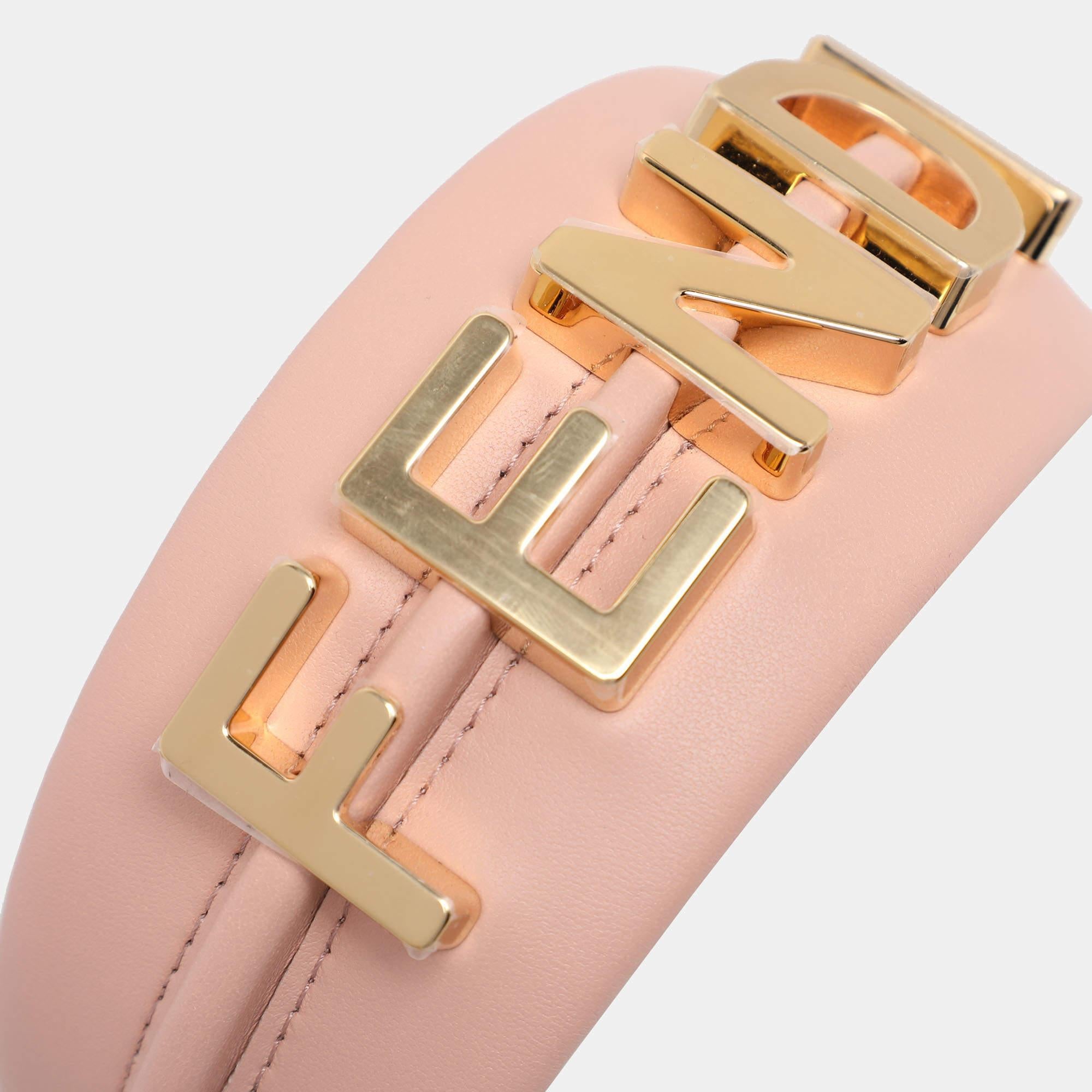 Women's Fendi Beige Leather Graphy Headband