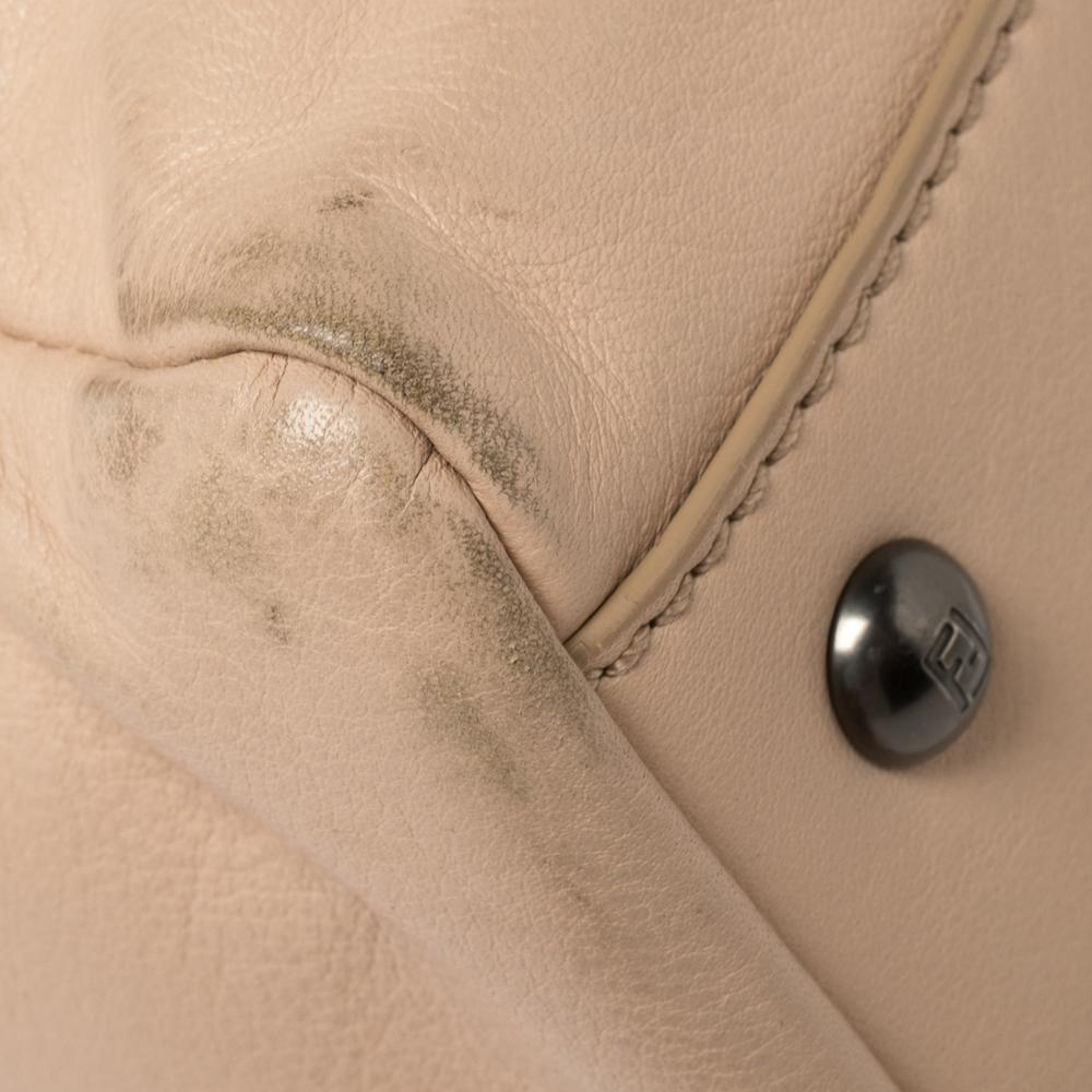 Fendi Beige Leather Large Peekaboo Top Handle Bag 10