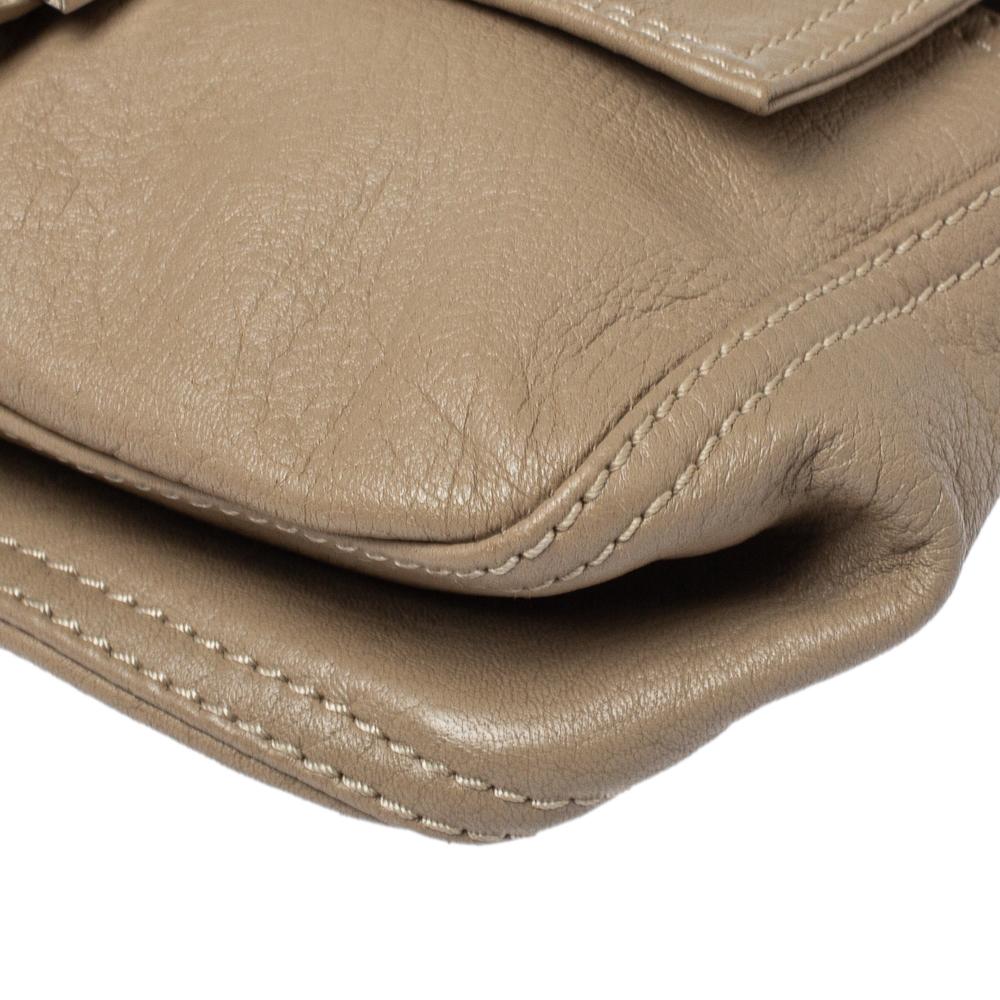 Fendi Beige Leather Mamma Baguette Bag 3