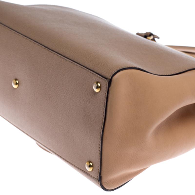 Fendi Beige Leder-Tasche Medium 2Jours 3