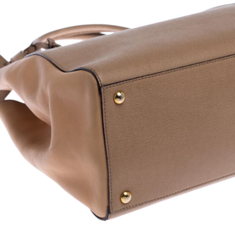 Fendi Beige Leder-Tasche Medium 2Jours 4