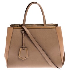 Fendi Beige Leather Medium 2Jours Tote