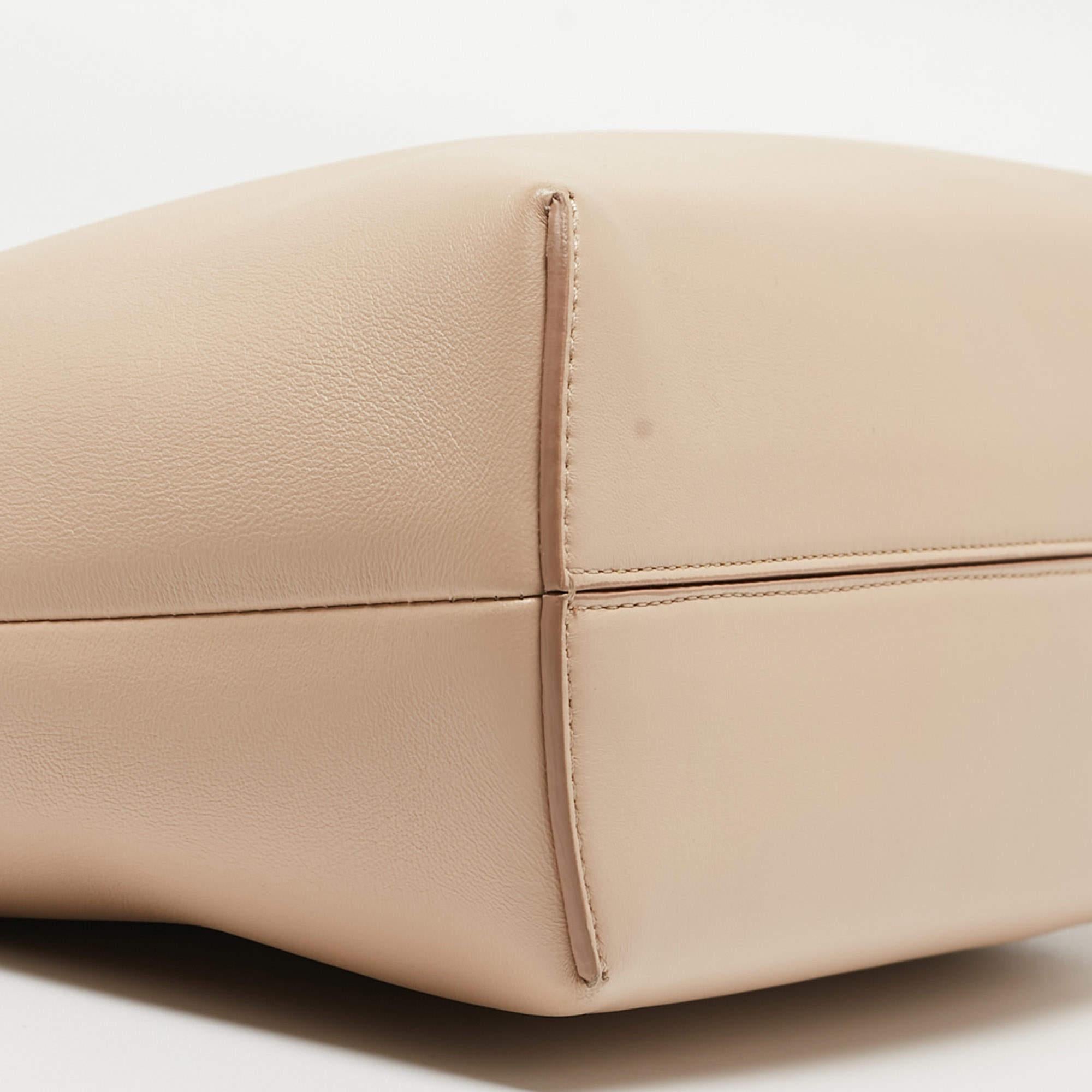 Fendi Beige Leather Medium First Shoulder Bag For Sale 8